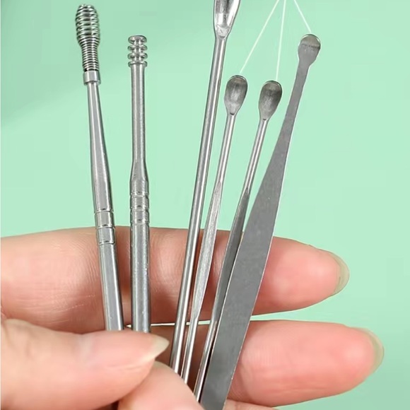 6 Piece Ear Cleaning Kit Stainless Steel in Carrying Case - Picture 3 of 7